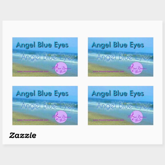 Angel Blue Eyes Rectangle Stickers (Blatt)