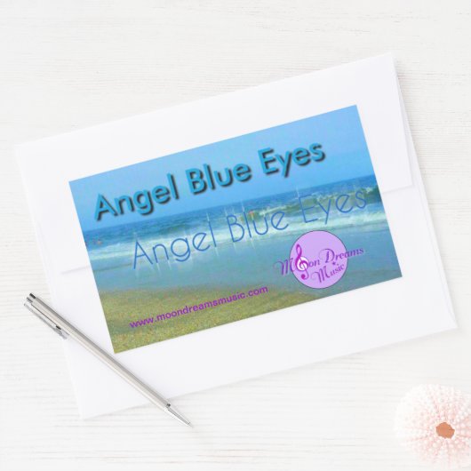 Angel Blue Eyes Rectangle Stickers (Umschlag)