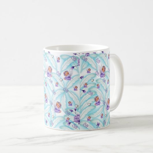 Angel Blue Feathers Tasse (VorderseiteRechts)