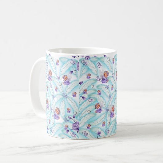 Angel Blue Feathers Tasse (Vorderseite Links)