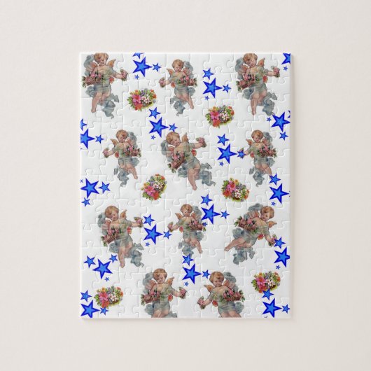 Angel Blue Stars Jigsaw Puzzle (Vertikal)