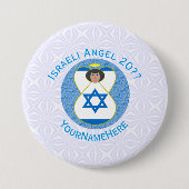 Angel Blue White Personalisiert Button (Vorderseite)