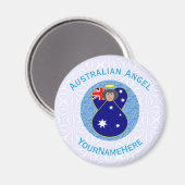 Angel Blue White Personalisiert Magnet (Vorderseite/Rückseite)