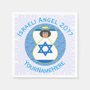 Angel Blue White Personalisiert Serviette