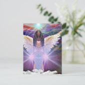 Angel Blume des Lebens Symbol Schwarze Göttin Kuns Postkarte (Stehend Vorderseite)