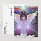 Angel Blume des Lebens Symbol Schwarze Göttin Kuns Postkarte (Vorne/Hinten)