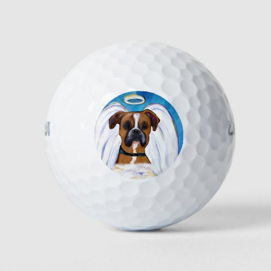 Angel Boxer Dog Golfball (Vorderseite)
