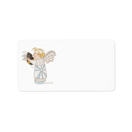 Angel Boy and Bee Address Labels Adressaufkleber (Vorne)