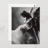 Angel Bride Black and White Postkarte (Vorne/Hinten)