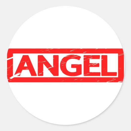 Angel-Briefmarke Runder Aufkleber (Vorderseite)