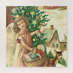 Angel bringen Weihnachtsgeschenke und Geschenke Puzzle