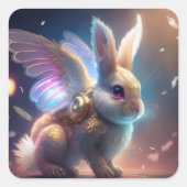 Angel Bunny Quadratischer Aufkleber (Vorderseite)