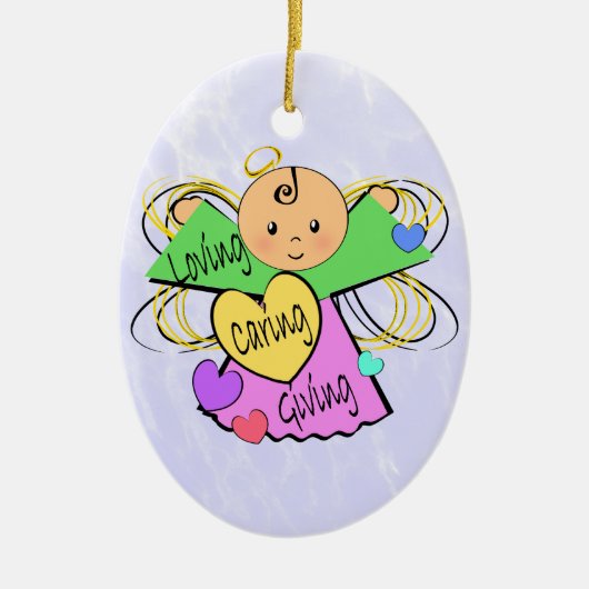 Angel Caregiver Keramikornament (Vorne)