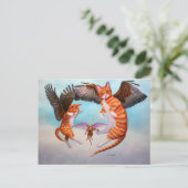 Angel Cat and Mouse Game Postkarte (Stehend Vorderseite)