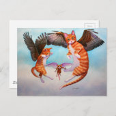 Angel Cat and Mouse Game Postkarte (Vorne/Hinten)