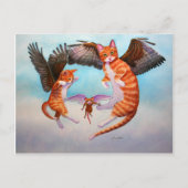 Angel Cat and Mouse Game Postkarte (Vorderseite)
