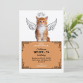 Angel Cat Angelic Einladung (Stehend Vorderseite)