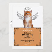 Angel Cat Angelic Einladung (Vorne/Hinten)