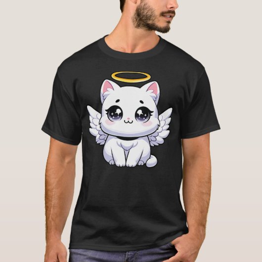 Angel Cat, Anime Angel Kitten T-Shirt (Vorderseite)