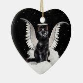 Angel Cat Black Domestic Pet Memorial Keramik Ornament (Rechts)