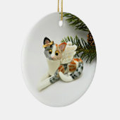 Angel Cat Calico Tabby Keramik Keramik Ornament (Rechts)