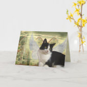 Angel Cat Card | Mit tiefstem Beileid Karte (Gelbe Blume)