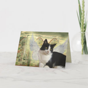 Angel Cat Card Mit tiefstem Beileid Karte