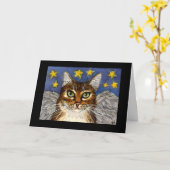 Angel Cat condolence card Karte (Gelbe Blume)