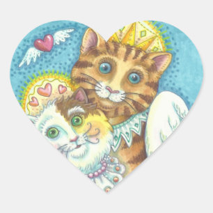 Angel Cat Family PURRT IM HIMMEL STICKER Bogen