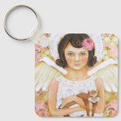 Angel & Cat Keychain – Kindness in Every Moment Schlüsselanhänger (Vorderseite)