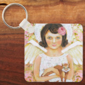 Angel & Cat Keychain – Kindness in Every Moment Schlüsselanhänger (Vorderseite)