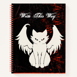 Angel Cat pun fun Write journal notebook Notizblock