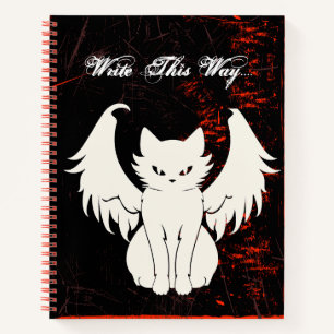 Angel Cat pun fun Write journal notebook Notizblock