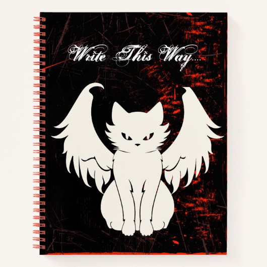 Angel Cat pun fun Write journal notebook Notizblock (Vorderseite)