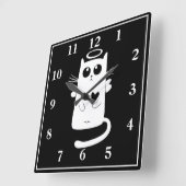 Angel Cat Quadratische Wanduhr (Winkel)