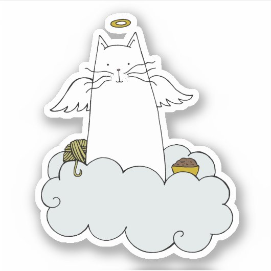 Angel Cat Sticker (Vorderseite)