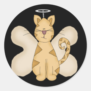 Angel Cat Tshirts und Geschenke Runder Aufkleber