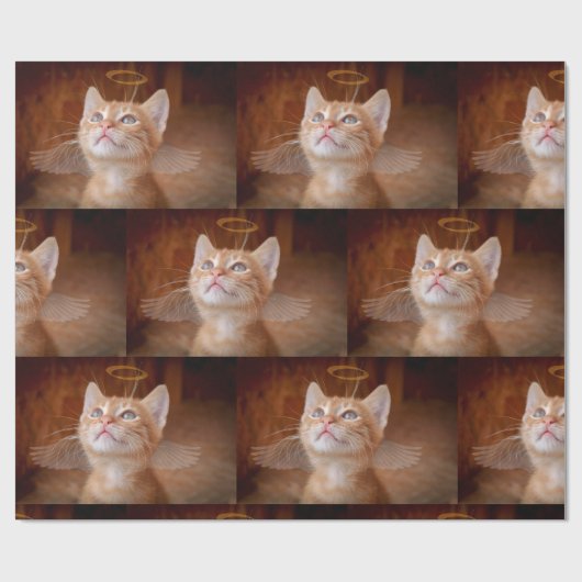 Angel Cat Wrapping Paper Geschenkpapier (Flach)