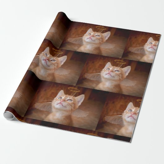 Angel Cat Wrapping Paper Geschenkpapier (Ungerollt)