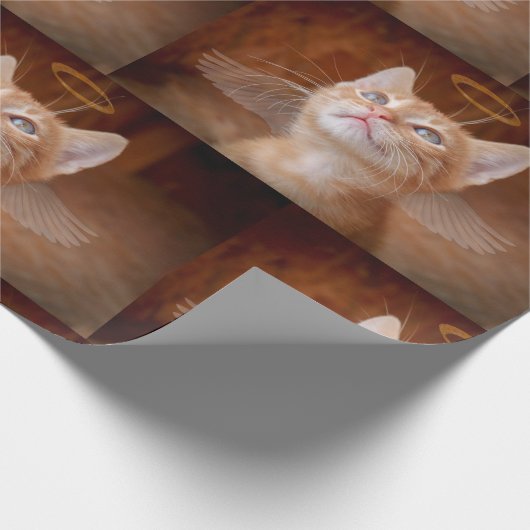 Angel Cat Wrapping Paper Geschenkpapier (Ecke)
