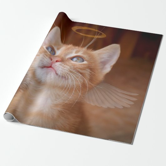 Angel Cat Wrapping Paper Geschenkpapier (Ungerollt)