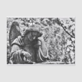 Ángel cementerio blanco y negro seidenpapier