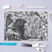 Ángel cementerio blanco y negro seidenpapier (Handwerk)