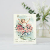 Angel Cherub Bouquet von Rose Postkarte (Stehend Vorderseite)