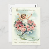 Angel Cherub Bouquet von Rose Postkarte (Vorne/Hinten)