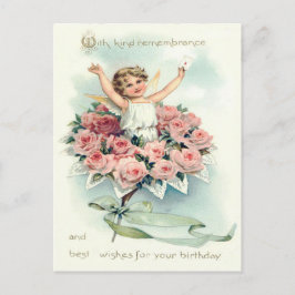 Angel Cherub Bouquet von Rose Postkarte