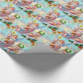 Angel Cherub Christlich Cross Bell Wreath Holly Geschenkpapier (Ecke)
