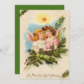 Angel Cherub Evergreen Bough Heaven Einladung (Vorne/Hinten)