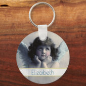 Angel Cherub hält ihr Gesicht in den Händen Schlüsselanhänger (Vorderseite)