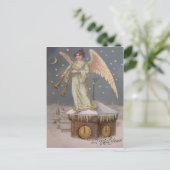 Angel Cherub Horn Uhr Tower Moon Stars Postkarte (Stehend Vorderseite)